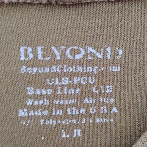 Beyond Clothing L1B Crew Base Layer Mens Size L Silk Weight Coyote - Picture 5 of 5